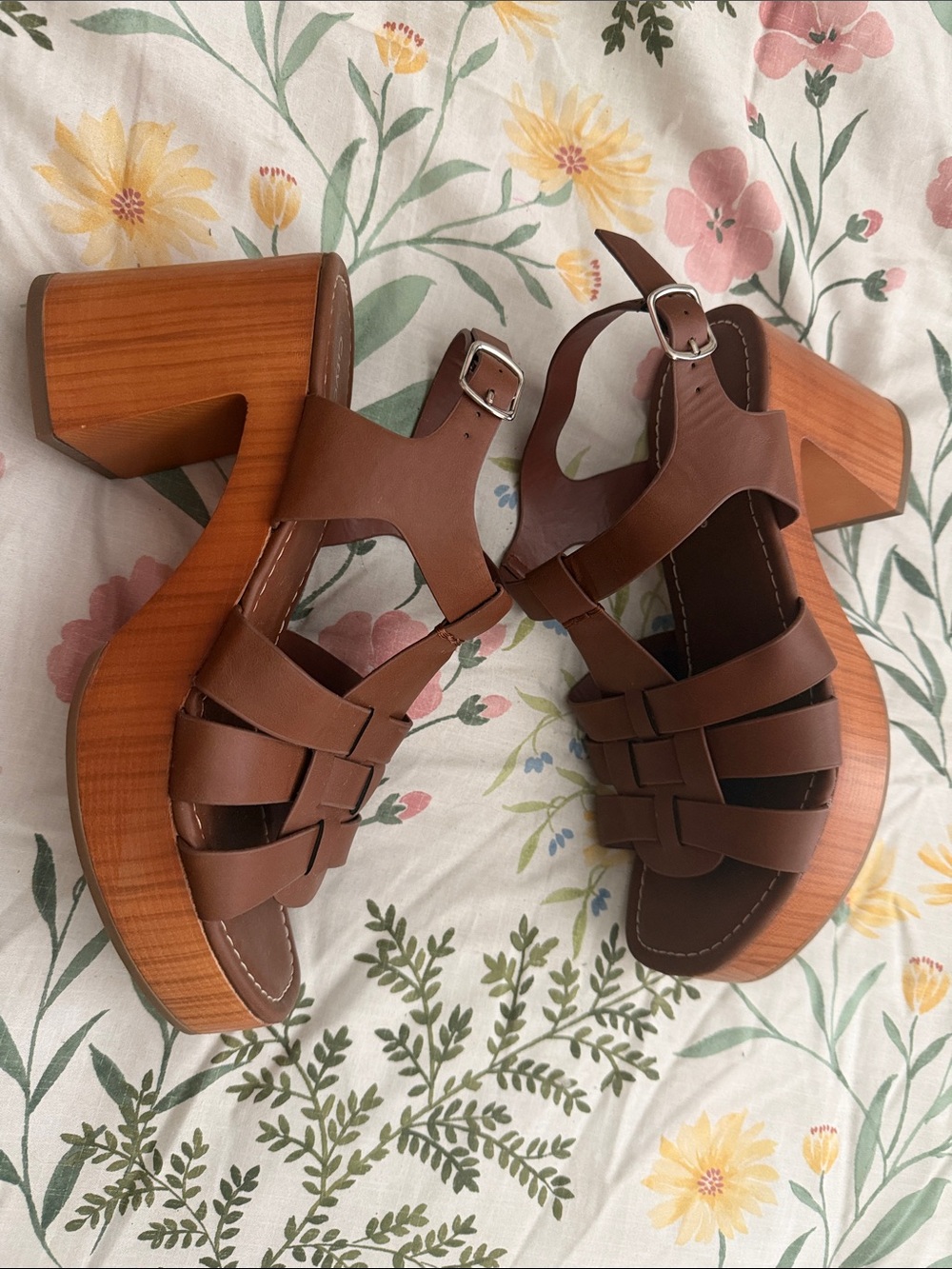 Cityclassified Brown Strappy Block Heel Sandals, Size 9, New - Picture 7 of 8